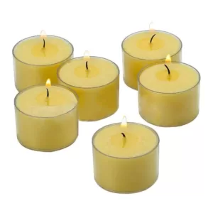 Light In The Dark Ivory Tealight Candles with Clear Cups (Set of 72)