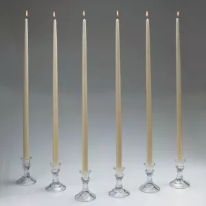 Light In The Dark 24 in. Tall Ivory Taper Candles (Set of 12) with New Ez Safe Storage Box