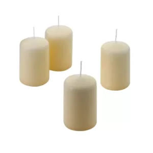 Light In The Dark 3 in. H x 2 in. W Unscented Vanilla Pillar Candle (Set of 4)
