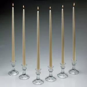 Light In The Dark 18 in. Tall Ivory Taper Candles (Set of 12)