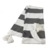 LR Home Metty Charcoal / Ivory Bold Striped Tasseled Cotton Throw Blanket