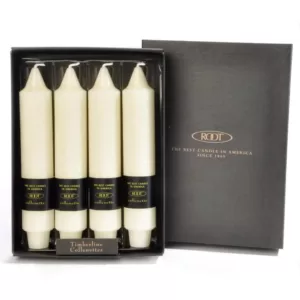 ROOT CANDLES 7 in. Timberline Collenette Ivory Dinner Candle (Box of 4)