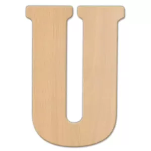 Jeff McWilliams Designs 23 in. Oversized Unfinished Wood Letter (U)