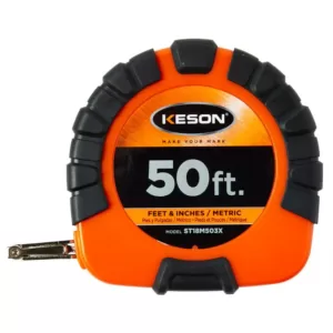 Keson 50 ft. Closed Reel Steel Tape, 3x1 Rewind – SAE and M