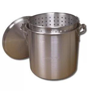 King Kooker 80 qt. Aluminum Stock Pot in Silver with Lid