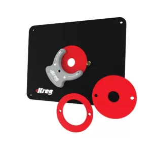 Kreg Precision Router Table Insert Plate with Level-Loc Rings (Predrilled for Bosch and Portor Cable)