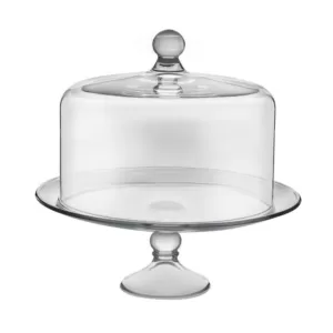 Libbey Selene 2-piece Clear Glass Cake Stand with Dome