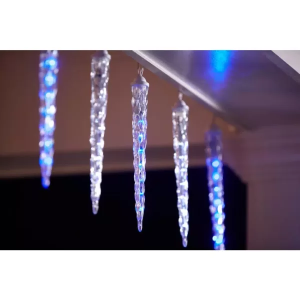 LightShow 10-Light Shooting Star Effect Icy Blue and White Icicle Light Set