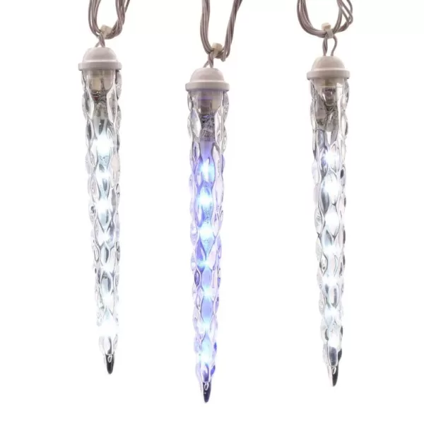 LightShow 10-Light Shooting Star Effect Icy Blue and White Icicle Light Set