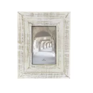 LITTON LANE 1-Opening 7 in. x 9 in. White Patina Picture Frame