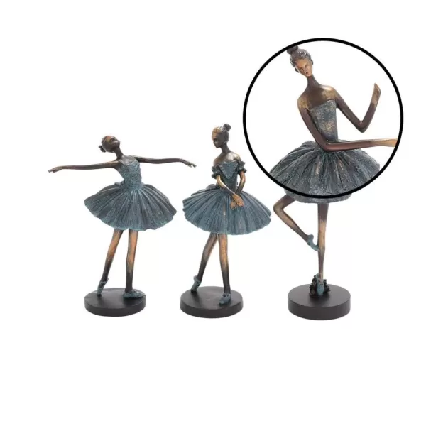 LITTON LANE Polystone Ballerinas in Tutus Sculptures on Round Base (Set of 3)
