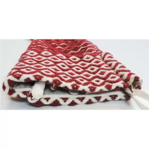 LR Home 20 in. Cotton Red and White Chevron Christmas Stocking