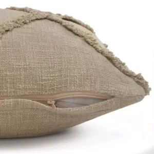 LR Resources Understated Taupe Solid Hypoallergenic Polyester 20 in. x 20 in. Throw Pillow