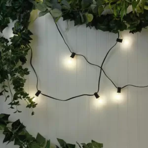 LUMABASE Electric String Lights with 25 LED White Globe Lights