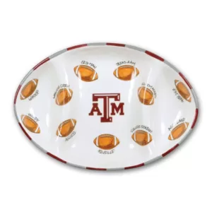 Magnolia Lane Texas A&M Ceramic Football Tailgating Platter