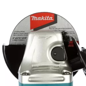 Makita 6 Amp Corded 4 in. Lightweight Angle Grinder with Grinding Wheel, Wheel Guard Side Handle Hard Case