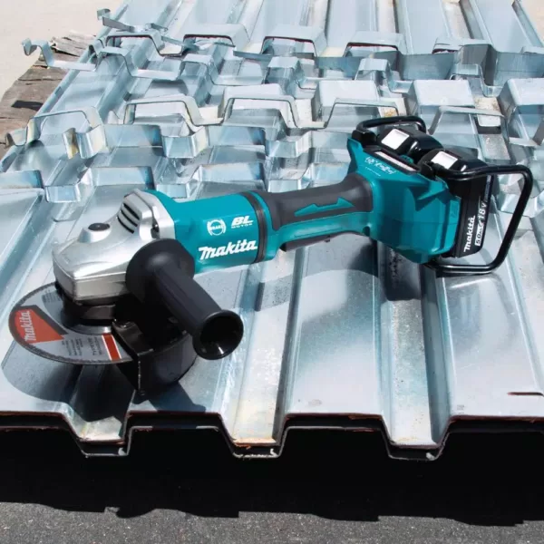 Makita 18V X2 LXT (36V) Brushless 7 in. Paddle Switch Cut-Off/Angle Grinder Kit 5.0Ah with bonus Hubbed Grinding Wheel, 10/pk