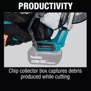 Makita 18V LXT Cordless 5-3/8 in. Metal Cutting Saw with Electric Brake & Chip Collector with bonus 18V LXT Battery Pack 5.0Ah