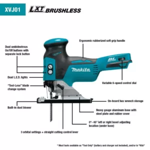 Makita 18-Volt LXT Lithium-Ion Brushless Cordless Barrel Grip Jig Saw (Tool-Only)