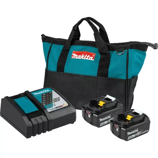 Makita 18-Volt LXT Lithium-Ion 4.0 Ah Battery and Rapid Optimum Charger Starter Pack