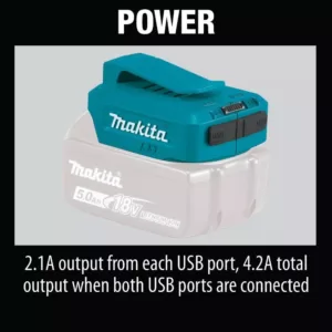 Makita 18-Volt LXT Lithium-Ion Cordless Power Source with 2 USB ports