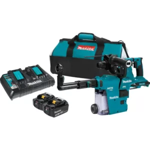 Makita 18-Volt X2 LXT 36-Volt 1-1/8 in. Brushless Cordless Rotary Hammer Kit with HEPA Dust Extractor AFT AWS Capable 5.0 Ah