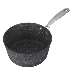 MasterPan Granite Ultra 2 qt. Cast Aluminum Nonstick Sauce Pan in Black with Glass Lid