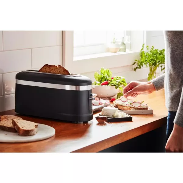 KitchenAid 2-Slice Matte Black Long Slot Toaster with High-Lift Lever