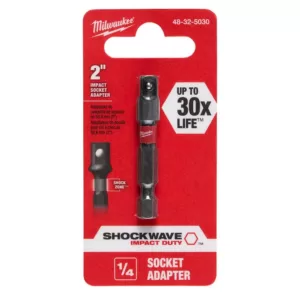Milwaukee 1/4 in. x 1/4 in. Steel Square Socket Adapter