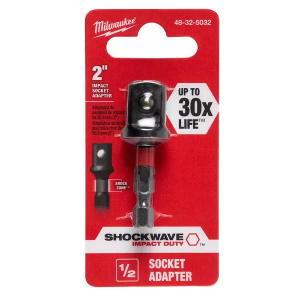 Milwaukee 1/4 in. x 1/2 in. Steel Square Socket Adapter