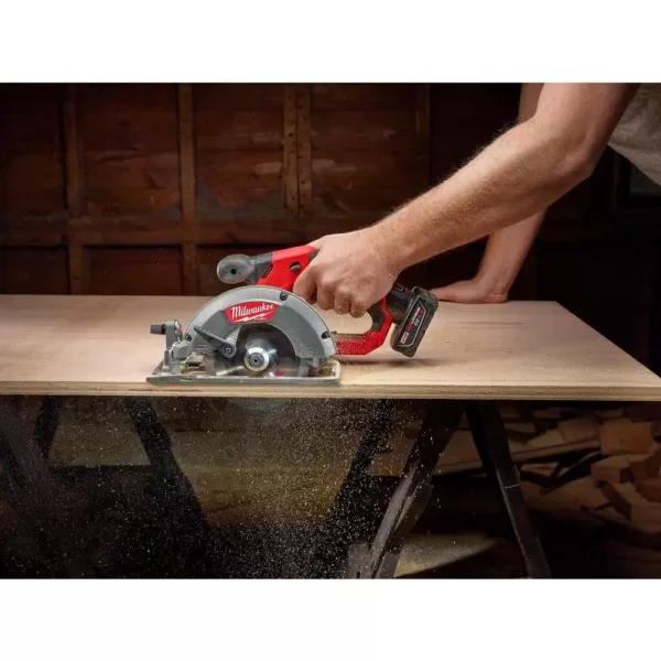 Milwaukee M12 FUEL 12-Volt Lithium-Ion Brushless Cordless 5-3/8 in. Circular Saw (Tool-Only) w/ 16T Carbide-Tipped Metal Saw Blade