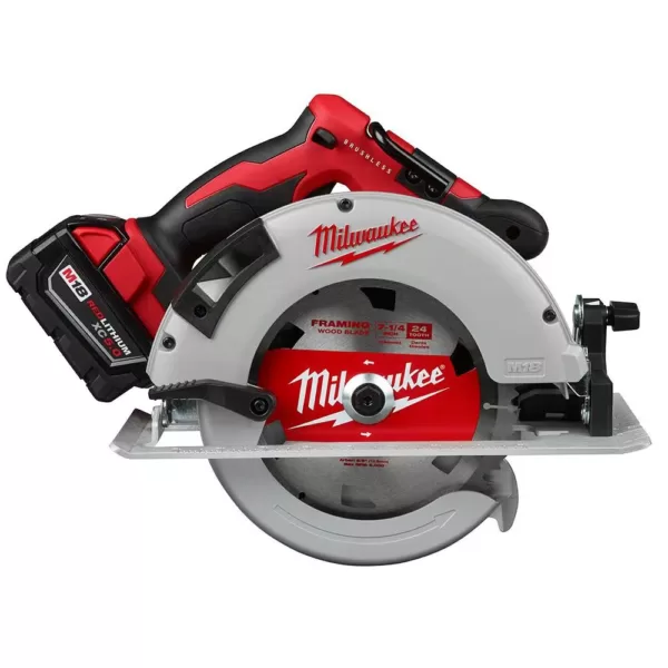 Milwaukee M18 18-Volt Lithium-Ion Brushless Cordless 7-1/4 in. Circular Saw Kit and PACKOUT 10 in. Compact Tool Box