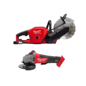 Milwaukee M18 FUEL 18-Volt Lithium-Ion Brushless 9 in. Cordless Cut Off Saw & 4-1/2 in. Grinder with Paddle Switch (2-Tool)