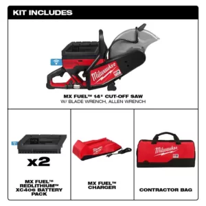 Milwaukee MX FUEL Lithium-Ion Cordless 14 in. Cut Off Saw Kit with (2) Batteries and Charger
