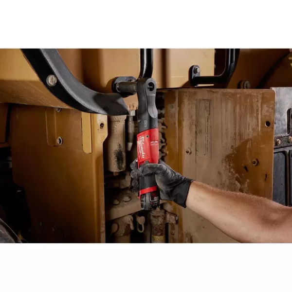 Milwaukee M12 FUEL 12-Volt Lithium-Ion Brushless Cordless 1/2 in. Ratchet Kit W/ (2) 2.0Ah Batteries, Charger & Tool Bag