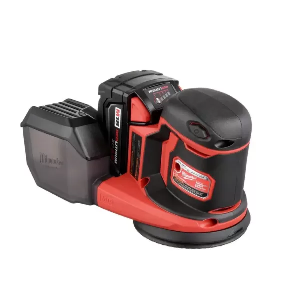Milwaukee M18 18-Volt Lithium-Ion 5 in. Cordless Random Orbit Sander Kit with (1) 3.0Ah Battery, Charger and Tool Bag
