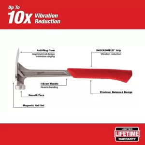 Milwaukee 17 oz. Smooth Face Framing Hammer with Hammer Loop