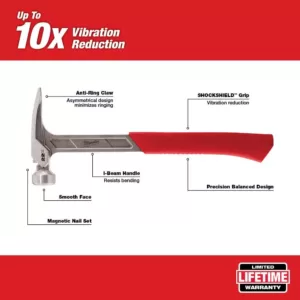Milwaukee 22 oz. Smooth Face Framing Hammer with Hammer Loop