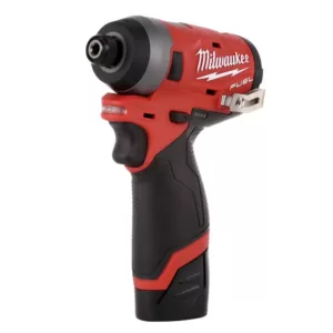 Milwaukee M12 FUEL 12-Volt Lithium-Ion Brushless Cordless 1/4 in. Hex Impact Driver Kit with Free M12 LED Flood Light
