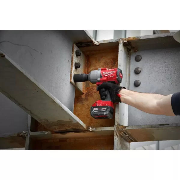 Milwaukee M18 FUEL 18-Volt 1/2 in. Lithium-Ion Brushless Cordless Impact Wrench w/ Friction Ring & Reciprocating Saw 2 Batteries