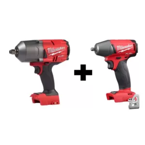 Milwaukee M18 FUEL 18-Volt Lithium-Ion Brushless Cordless 1/2 in. High Torque & Compact Impact Wrench with Friction Ring (2-Tool)