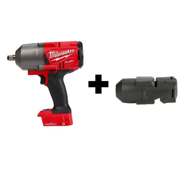 Milwaukee M18 FUEL ONE-KEY 18-Volt Lithium-Ion Brushless Cordless 1/2 in. Impact Wrench with Friction Ring With Protective Boot