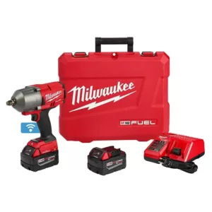 Milwaukee M18 FUEL ONE-KEY 18-Volt Lithium-Ion Brushless Cordless 1/2 in. Impact Wrench w/ Friction Ring Kit w/(2) 5.0Ah Batteries