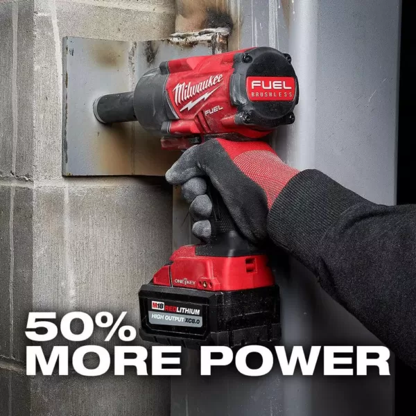 Milwaukee M18 FUEL 18-Volt Lithium-Ion Brushless Cordless 1/2 in. Impact Wrench Friction Ring with Super Charger & 8.0 Ah Battery