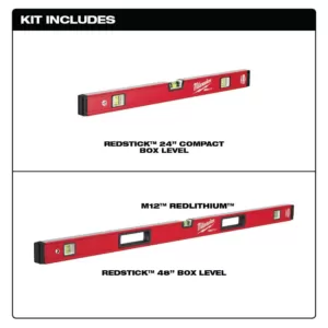 Milwaukee 24 in./48 in. REDSTICK Compact Box Level Set