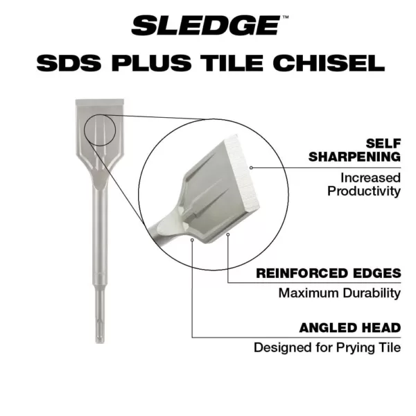 Milwaukee 1-7/8 in. Steel SDS-Plus SLEDGE Steel Tile Chisel