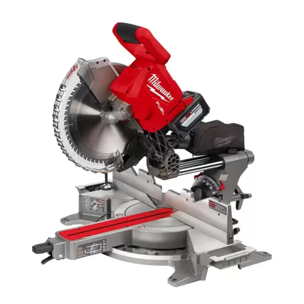Milwaukee M18 FUEL 18-Volt Lithium-Ion Brushless Cordless 12 in. Dual Bevel Sliding Compound Miter Saw Kit with Stand and Battery