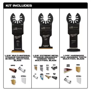 Milwaukee Oscillating Metal/Wood Cutting Multi-Tool Blade Kit (3-Piece)