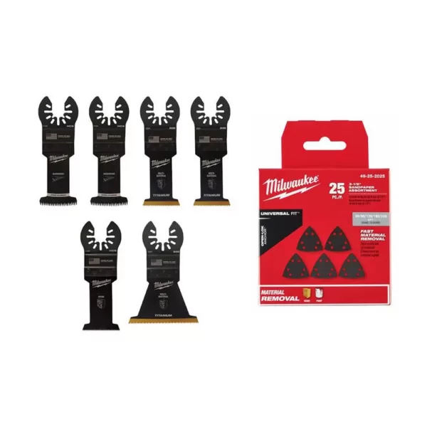 Milwaukee Oscillating Multi-Tool Blade Starter Kit with 3-1/2 in. Triangle Sandpaper Variety Pack (31-Piece)