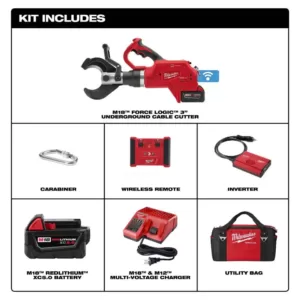 Milwaukee M18 18-Volt Lithium-Ion Cordless FORCE LOGIC 3 in. Underground Cable Cutter w/Wireless Remote Kit W/ (1) 5.0Ah Battery